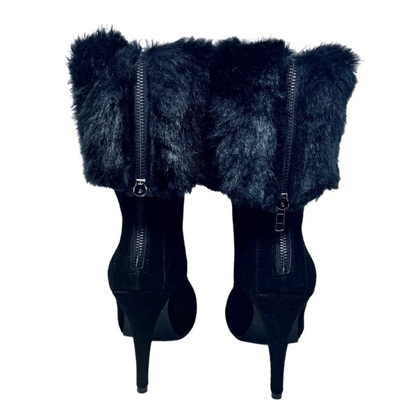Very Volatile Hepburn Women's Fold Over Convertible Faux Fur High Heel Boot Sz 1 - Picture 4 of 13
